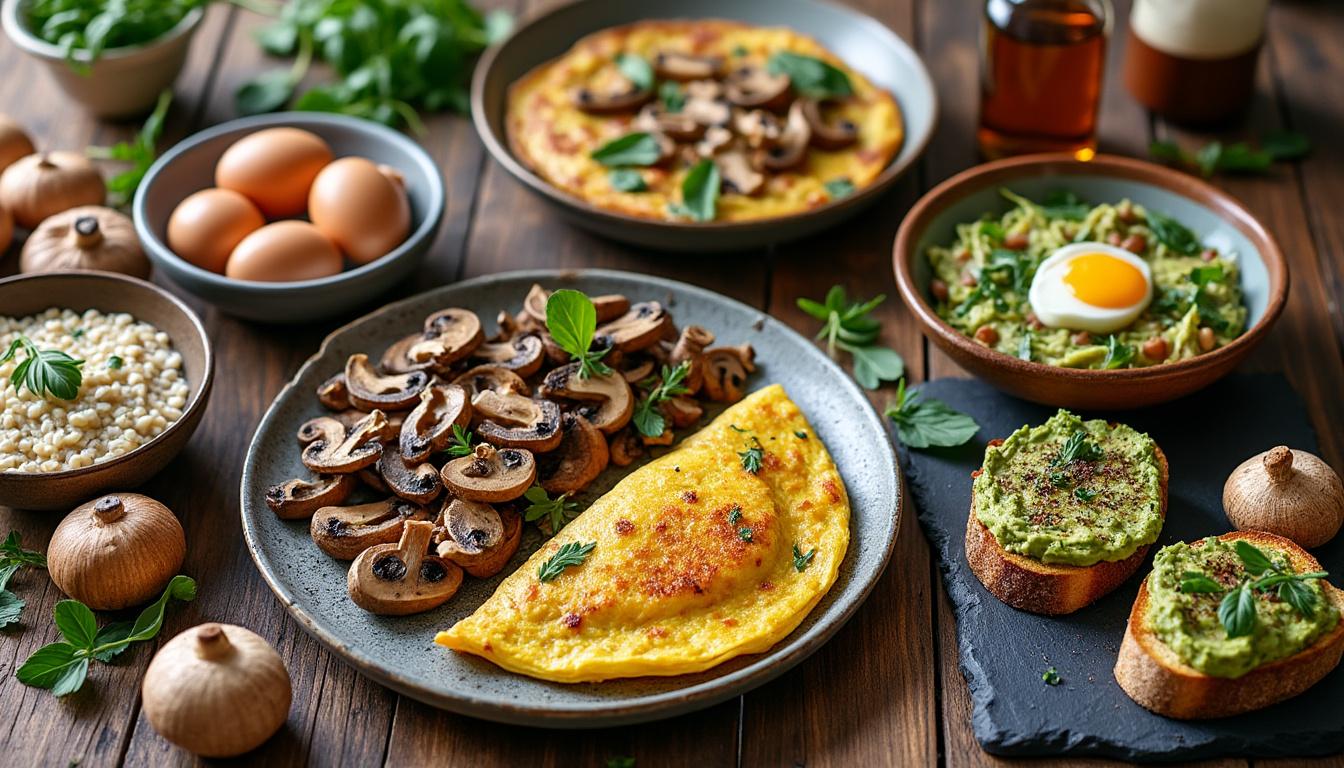découvrez 5 recettes matinales savoureuses à base de champignons pour commencer votre journée plein d'énergie et de saveurs.
