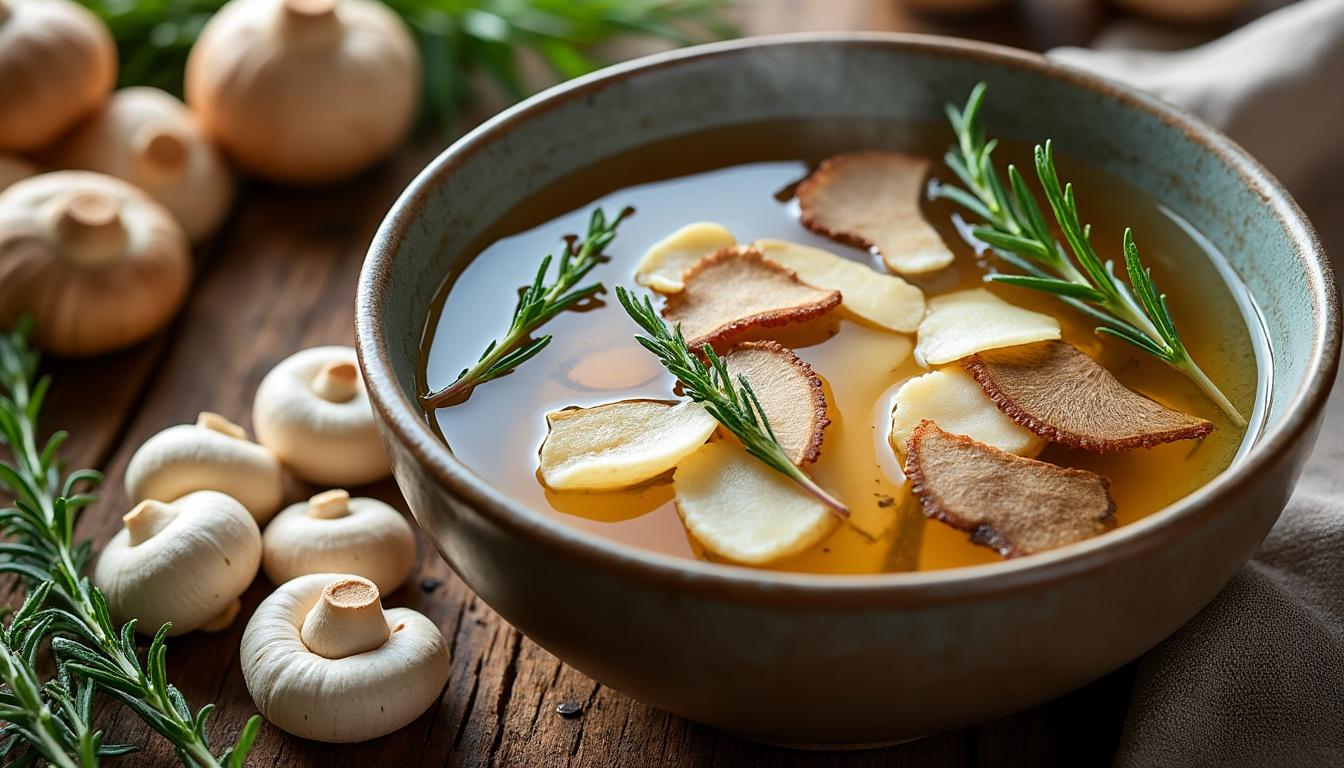 découvrez notre recette de bouillon aux champignons médicinaux, une préparation naturelle aux bienfaits revitalisants pour votre santé et votre bien-être.