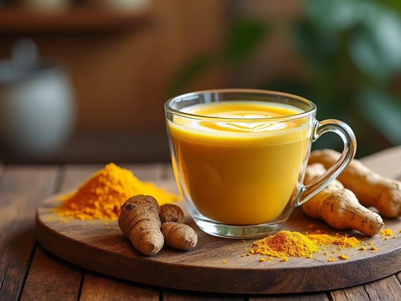 Golden latte au curcuma et champignons