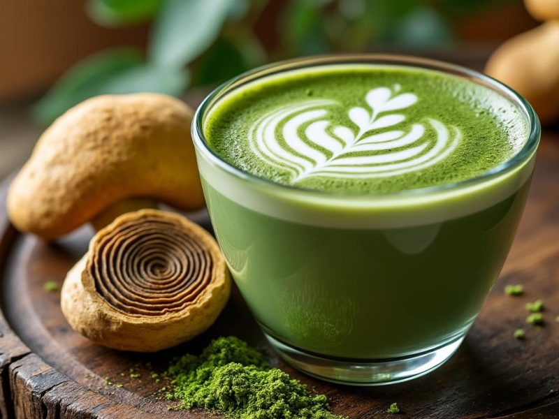 Matcha latte aux champignons adaptogènes