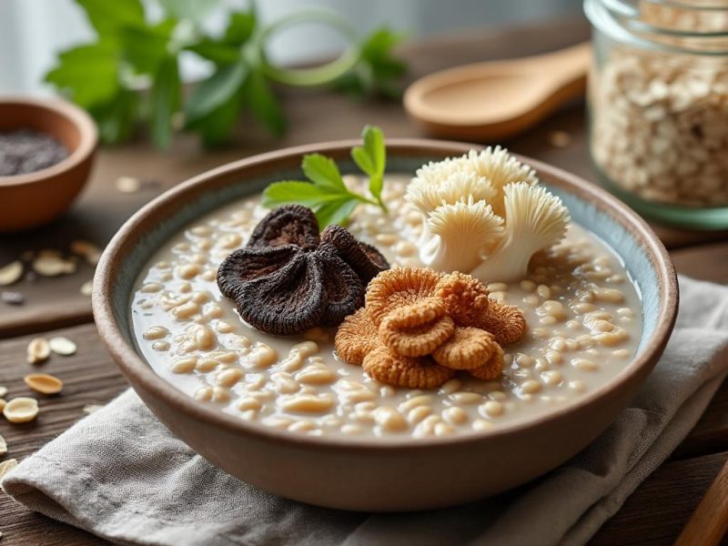 Overnight oats aux champignons adaptogènes