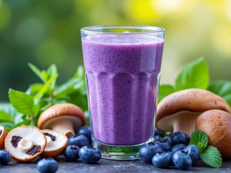 Smoothie Reishi myrtilles : cocktail antioxydant